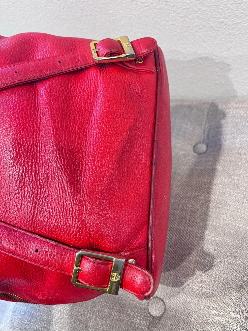 MCM Vintage Pebbled Leather Backpack.